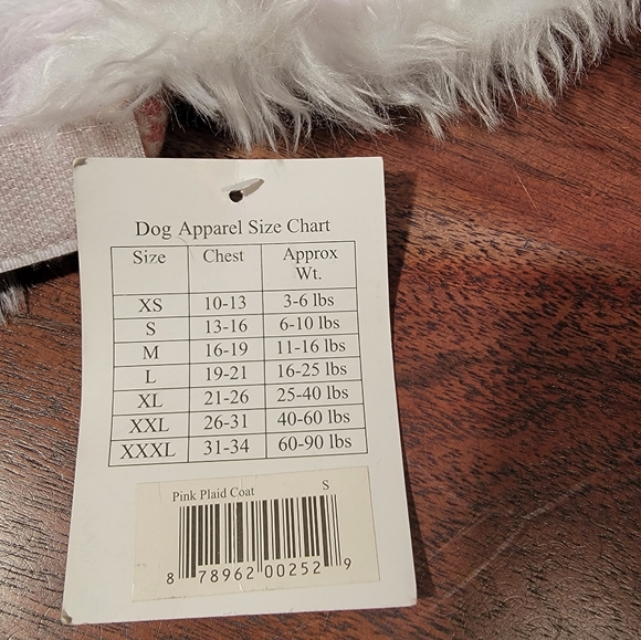 NWT Doggie Design Light Pink Houndstooth Sherpa Edged Dog Coat Size S with Leash - Picture 8 of 8